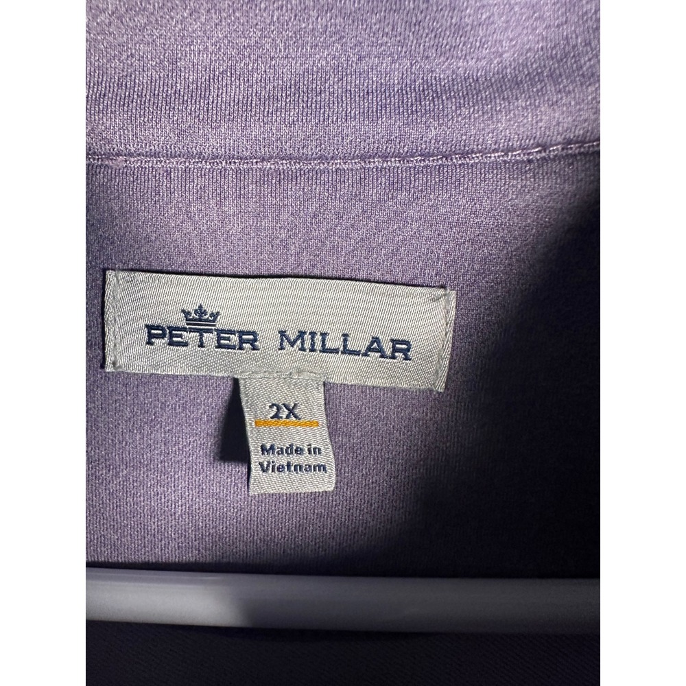Peter Millar Mens 2X Purple Quarter Zip Pullover Golf Sweater MS20EK40BBT - Picture 2 of 8